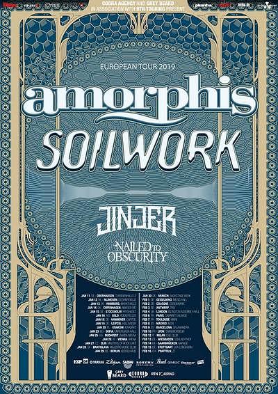 Plakat - Amorphis, Soilwork, Jinjer, Nailed to Obscurity