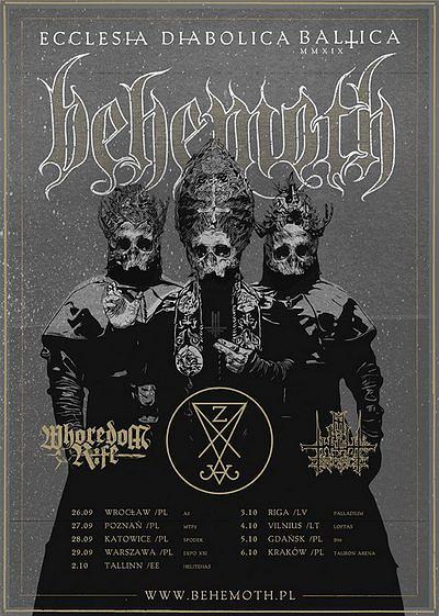 Plakat - Behemoth, Zeal & Ardor, Whoredom Rife