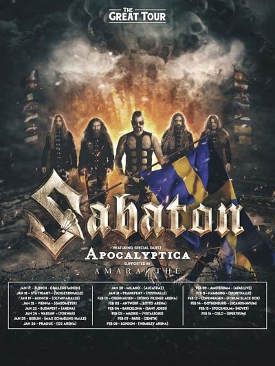 Plakat - Sabaton, Apocalyptica, Amaranthe