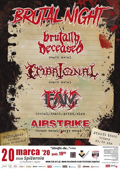 Plakat - Brutally Deceased, Embrional, FAM