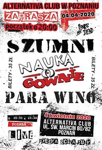 Plakat - Para Wino, Nauka o Gównie, Szumni