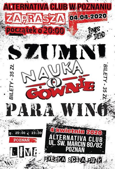 Plakat - Para Wino, Nauka o Gównie, Szumni