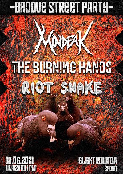 Plakat - Mindfak, The Burning Hands, Riot Snake