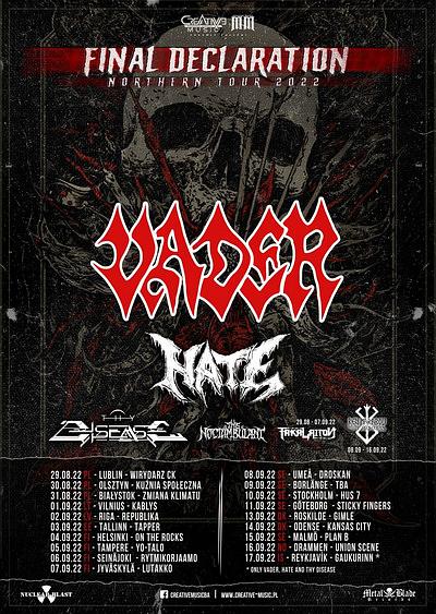 Plakat - Vader, Hate, Thy Disease, The Noctambulant