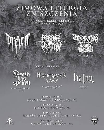 Plakat - Tholing the Void, Dreich, Afraid of Destiny